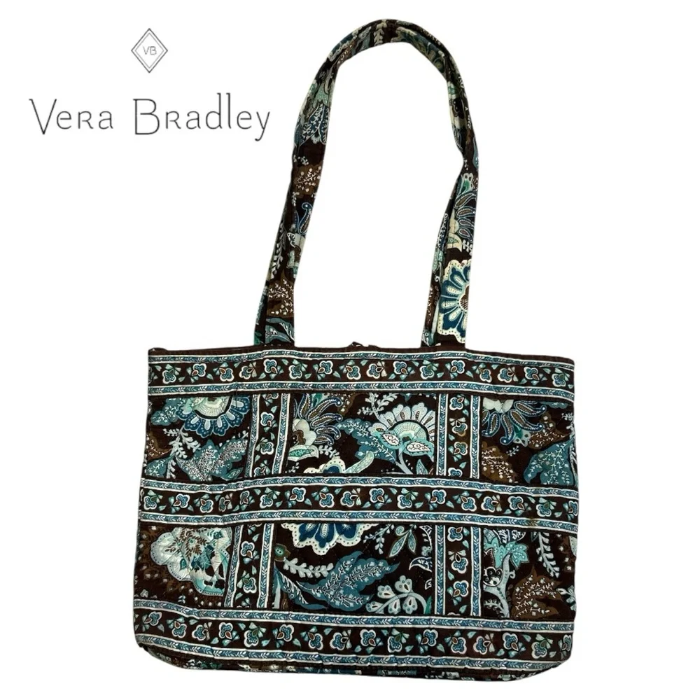Vera Bradley Java Blue Pattern Tote‎ Bag